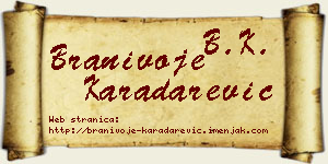 Branivoje Karadarević vizit kartica